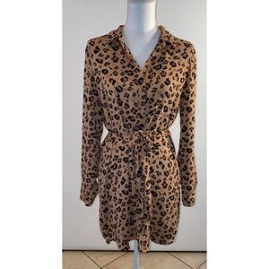 Cheetah Print Long Sleeve Blouse